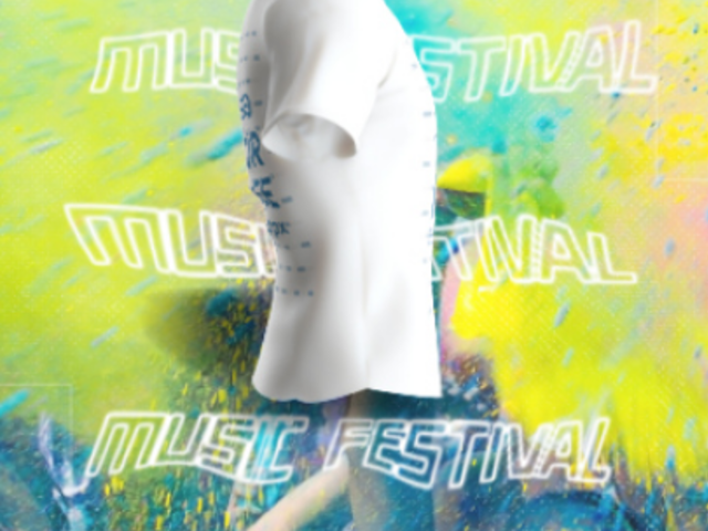 Video of a 3D Spinning T-Shirt to Promote a Music Fest Merch 5596m 8394v