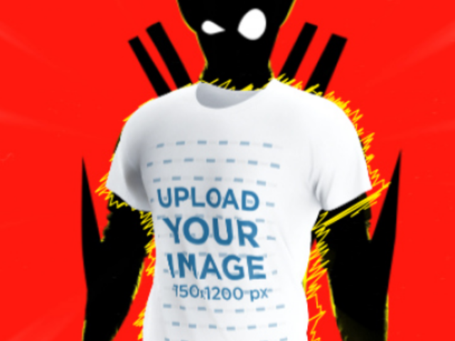 Promotional Video of a 3D T-Shirt With an Irreverent Superhero-Inspired Theme 5498i 8401v