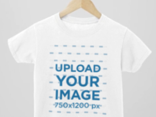 Video of a Gildan Round-Neck T-Shirt Placed on a Wooden Hanger Featuring a Gray Background 8285v