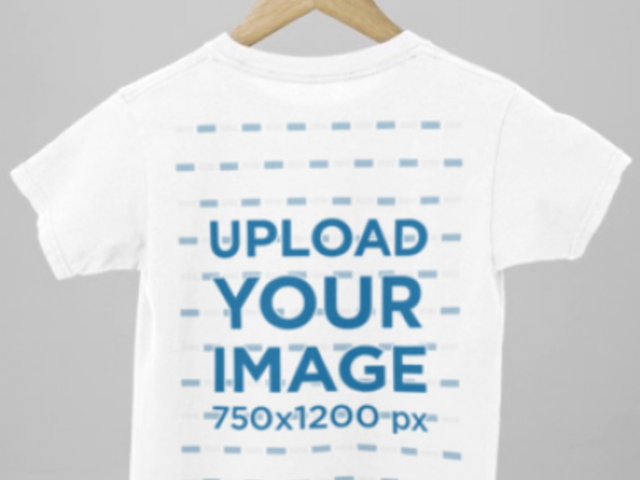 Video of a Round-Neck Gildan T-Shirt Placed on a Wooden Hanger Featuring a Gray Background 8287v