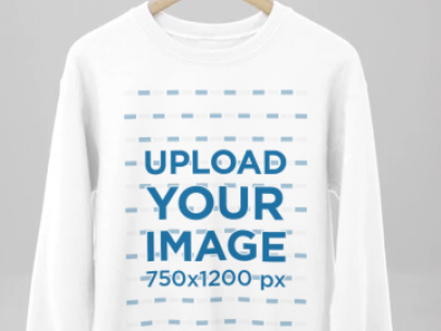 Crewneck Sweatshirt Video Featuring a Wooden Hanger on a Steel Stick 8304v