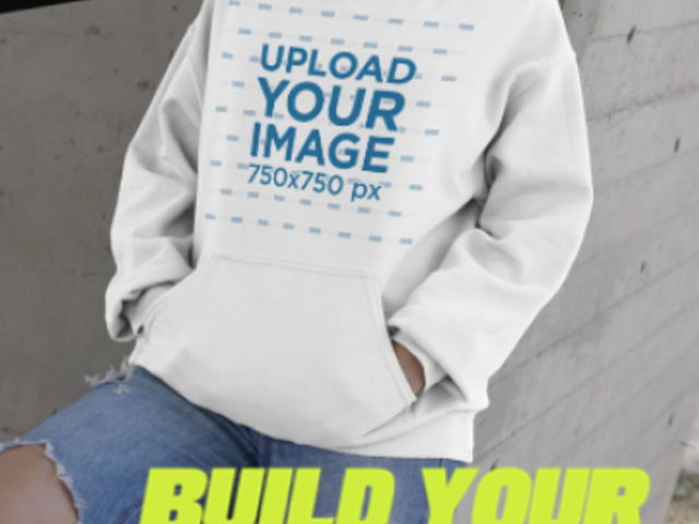 Stylish Video Featuring a Serious Woman Wearing a Pullover Hoodie for a Promo Ad 8822v