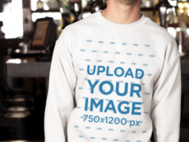 Gildan Sweatshirt Video of a Smiling Man Having Fun in a Sports Bar 8619v