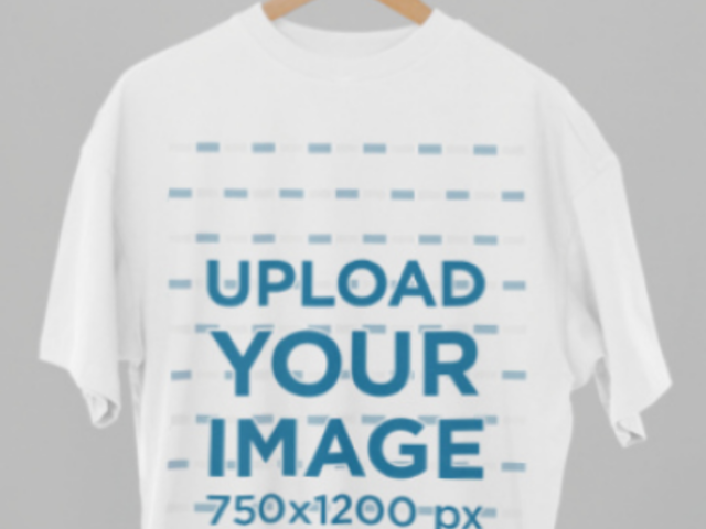 Oversized Round-Neck T-Shirt Video Featuring a Wooden Hanger 8855v