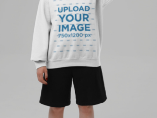 Gildan Sweatshirt Video of a Happy Woman Covering Her Face 8872v