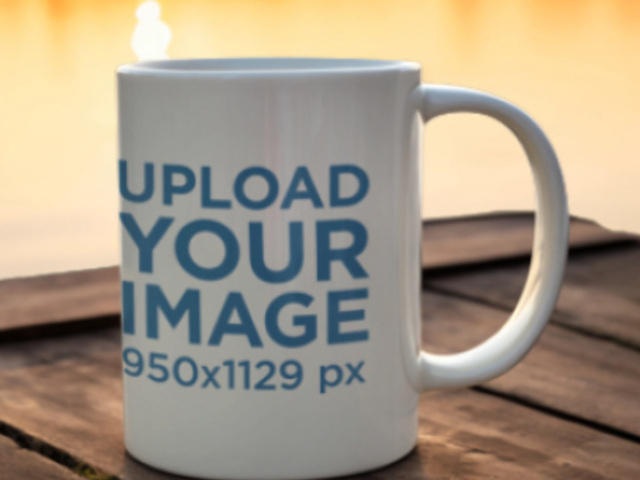 Video of an AI-Created Coffee Mug Placed Near a Lake 8882v