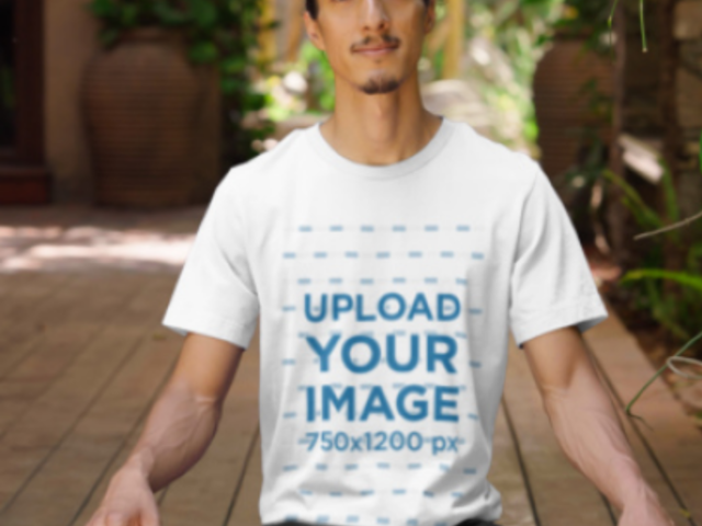 Video of a Yoga Instructor Meditating in a Bella Canvas Round-Neck Tee 8895v