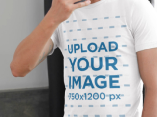 Front-and-Back Video of a Man Wearing a Rounded-Neck Bella Canvas Tee 8899v