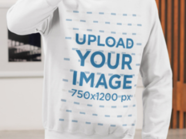 Gildan Sweatshirt Video Featuring a Cropped-Face Bearded Man With a Smartphone 8905v