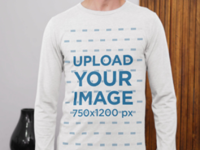 Bella Canvas Video of a Bearded Man Wearing a Long-Sleeve Tee 8902v