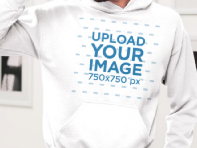 Homemade-Feel Video Featuring a Bearded Man Wearing a Gildan Hoodie 8908v