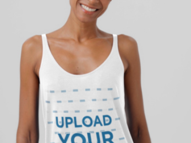 Bella Canvas Tank Top Video Featuring a Happy Woman With a Fitness Style 8918v