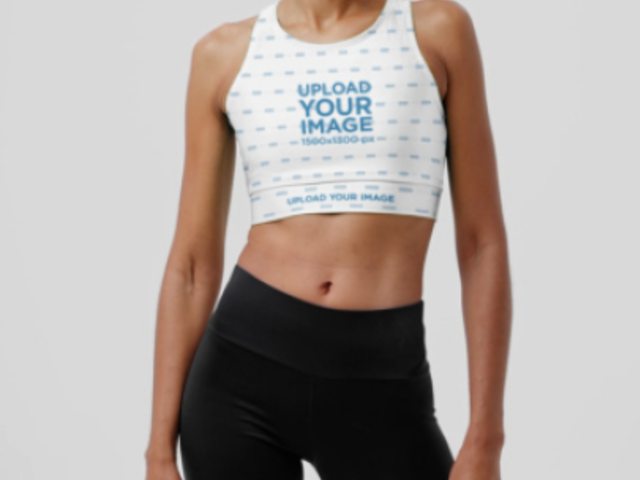 Fully Lined Sports Bra Video Featuring a Fitness Woman With a Yoga Outfit 8921v