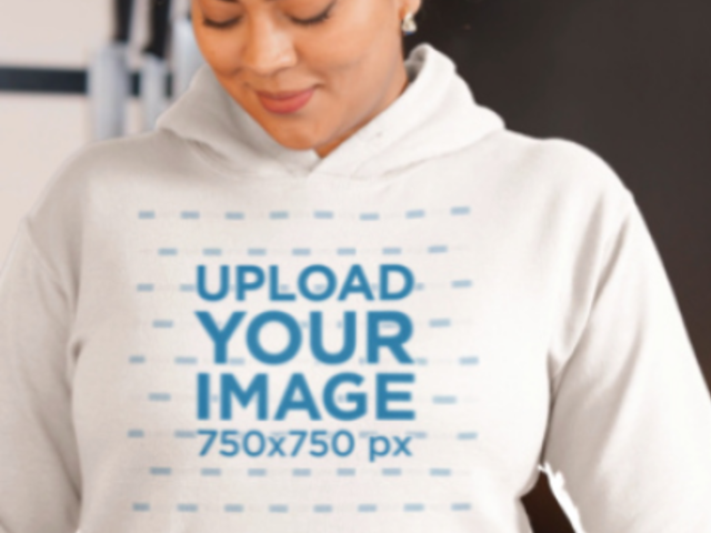 Gildan Hoodie Video Featuring a Smiling Woman Serving Coffee 8954v