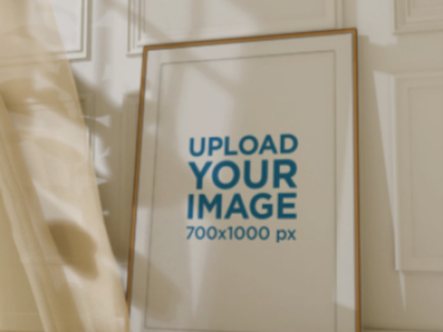 Video of an Art Print Frame Placed on a Wooden Floor 9131v