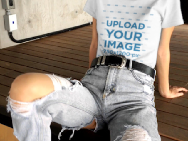 Video of a Stylish Woman Wearing a T-Shirt 23166