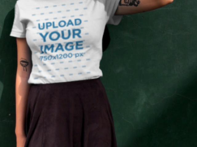 T-shirt Video Maker Featuring an Edgy Woman with Tattoos 23267