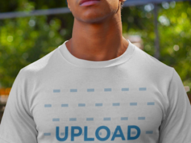 T-Shirt Video Featuring a Serious Man at a Basketball Court 22621