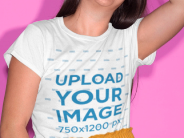 T-Shirt Video Featuring a Happy Woman and a Stop-Motion Effect 22729