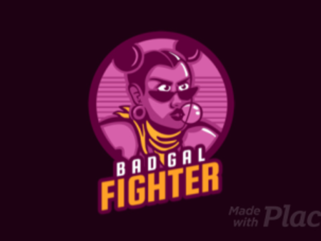 Animated Gaming Logo Template Featuring a Female Fighter 1847o-2860