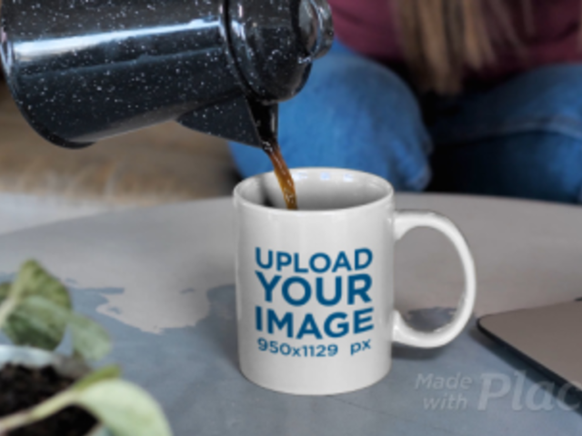 Video of a Woman Pouring Coffee Into an 11 oz Mug 31586