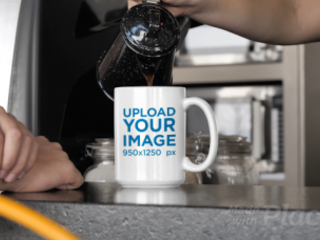 15 oz Coffee Mug Video of a Man Waiting for a Coffee 31589