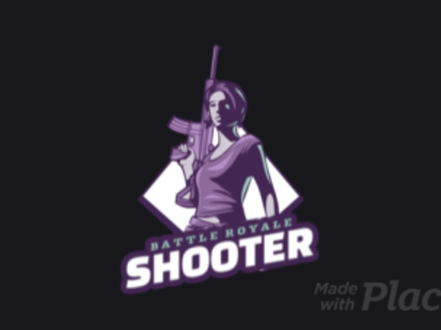 Battle Royale-Themed Animated Logo Maker Featuring a Female Character Holding a Rifle 1847r-2883