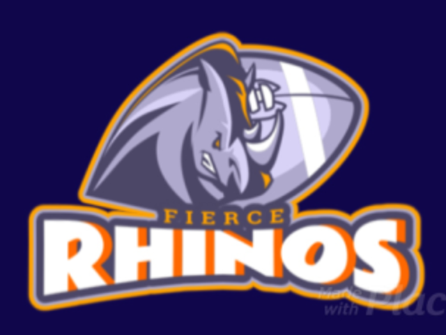 Animated Football Logo Template Featuring an Aggressive Rhino Illustration 1748s-2932