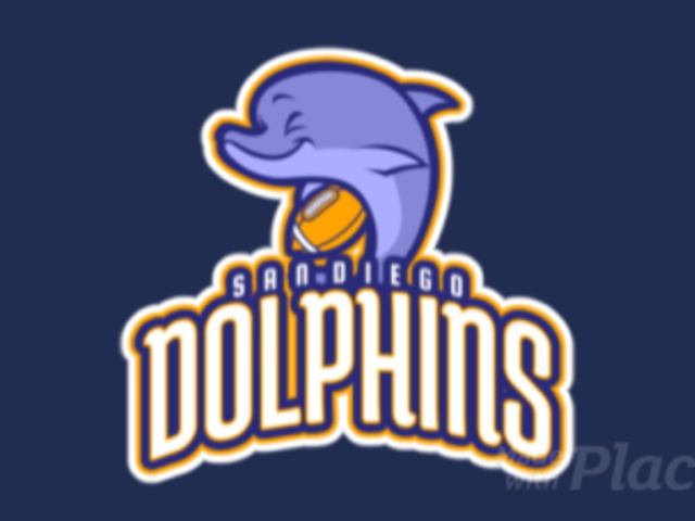 Animated Sports Logo Maker with a Dolphin Graphic for a Football Team 245uu-2932