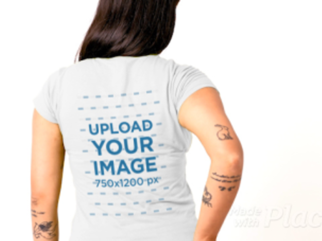 T-Shirt Video of a Tattooed Woman Facing Back 32035