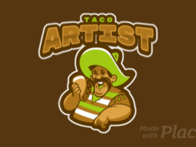 Logo Template Featuring an Animated Man Eating a Taco 484u-2964