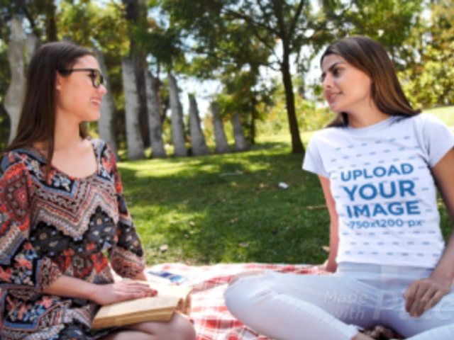 T-Shirt Video of a Woman Chatting with Her Friend 32720