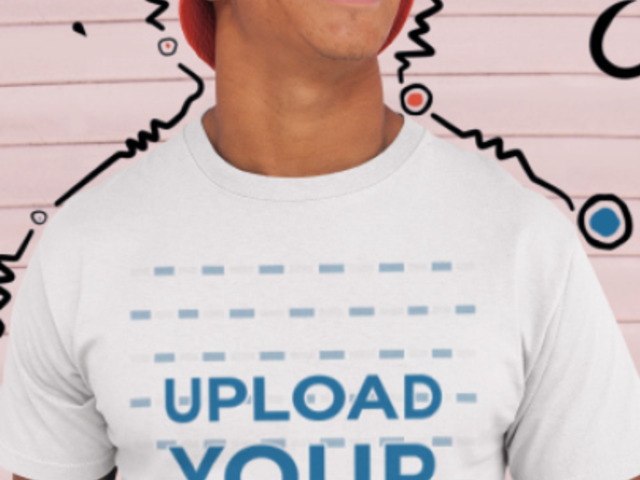 T-Shirt Video of a Happy Man Wearing a T-Shirt Featuring 2D Animations 3292v