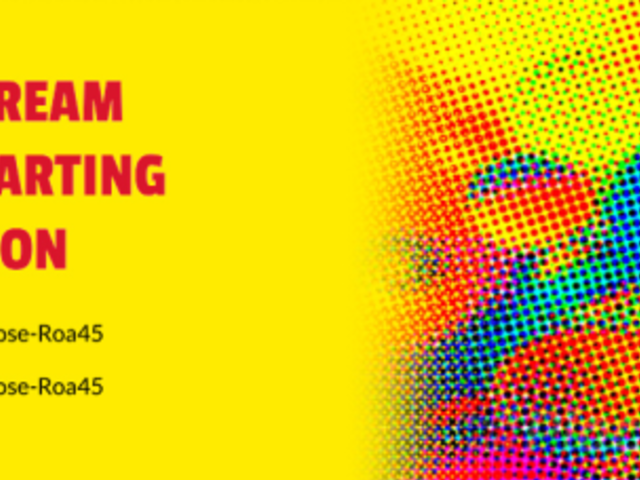 Twitch Starting Soon Screen Featuring a Comic-Like Dotted Pattern 181