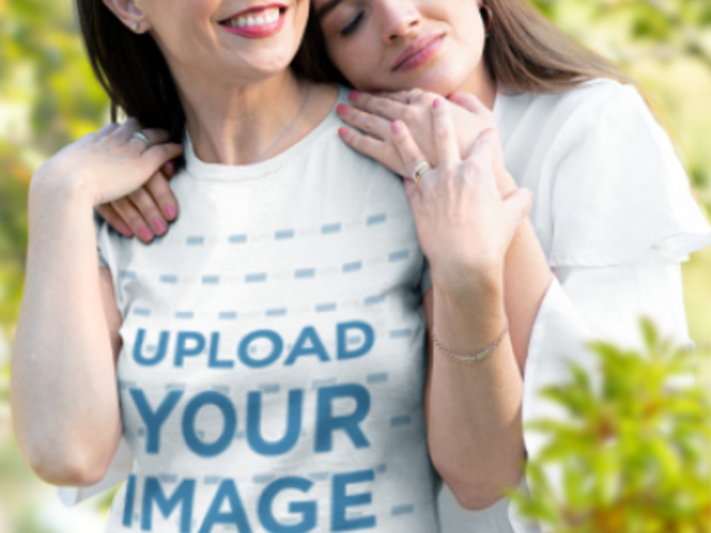 Parallax T-Shirt Video of a Woman Smiling While Her Daughter Hugs Her 2502
