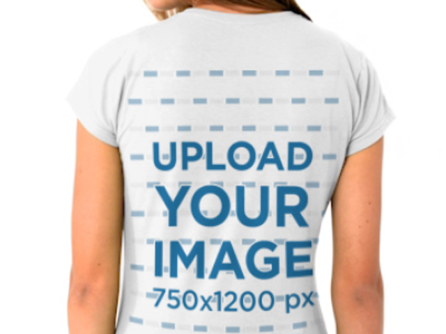 Back-View T-Shirt Video of a Woman Standing in a Studio 43759v