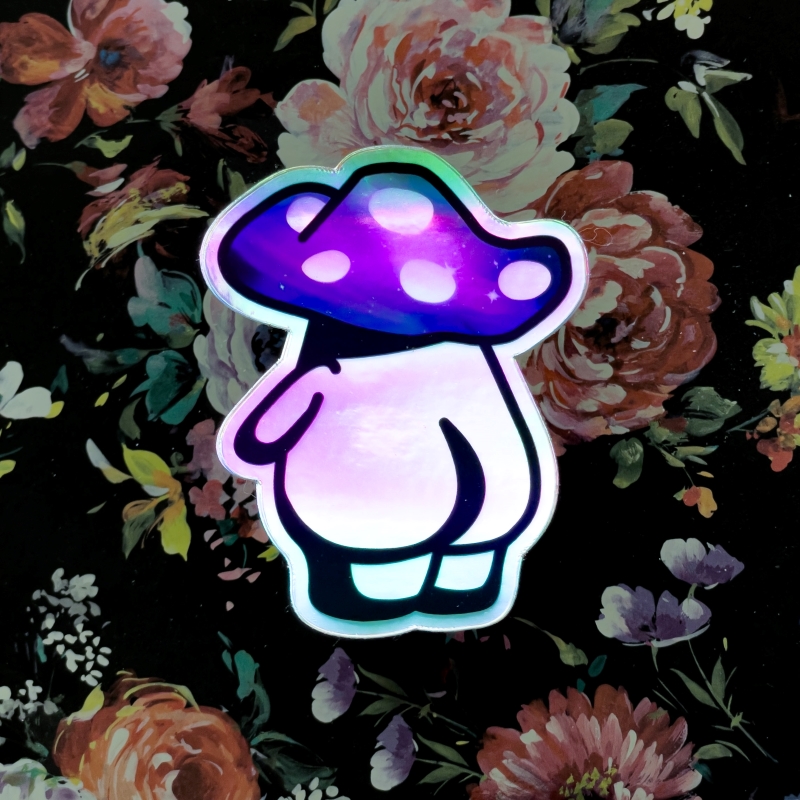 Holo Mushbooty Vinyl Sticker