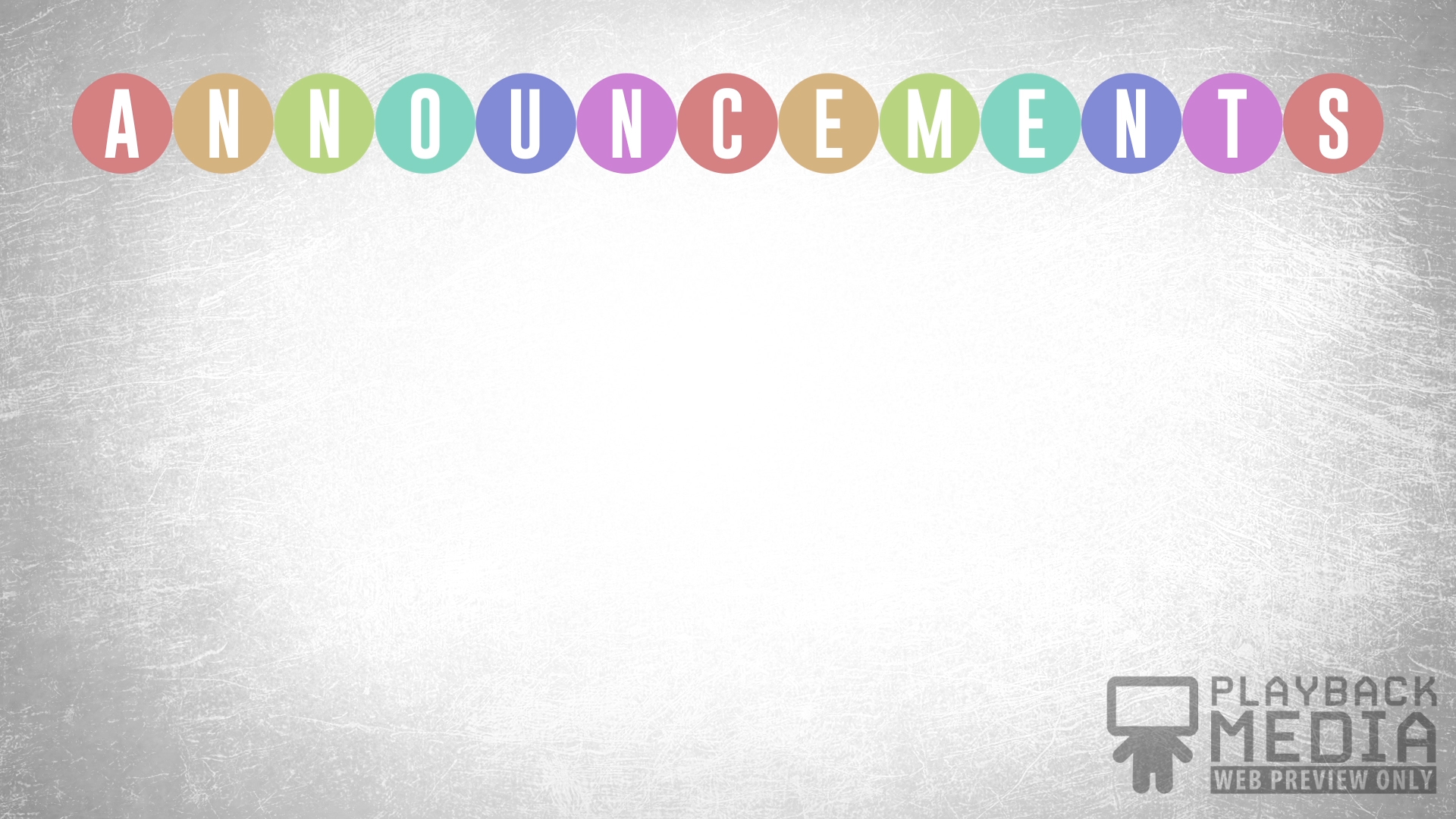 Event Planner Announcements Motion Playback Media