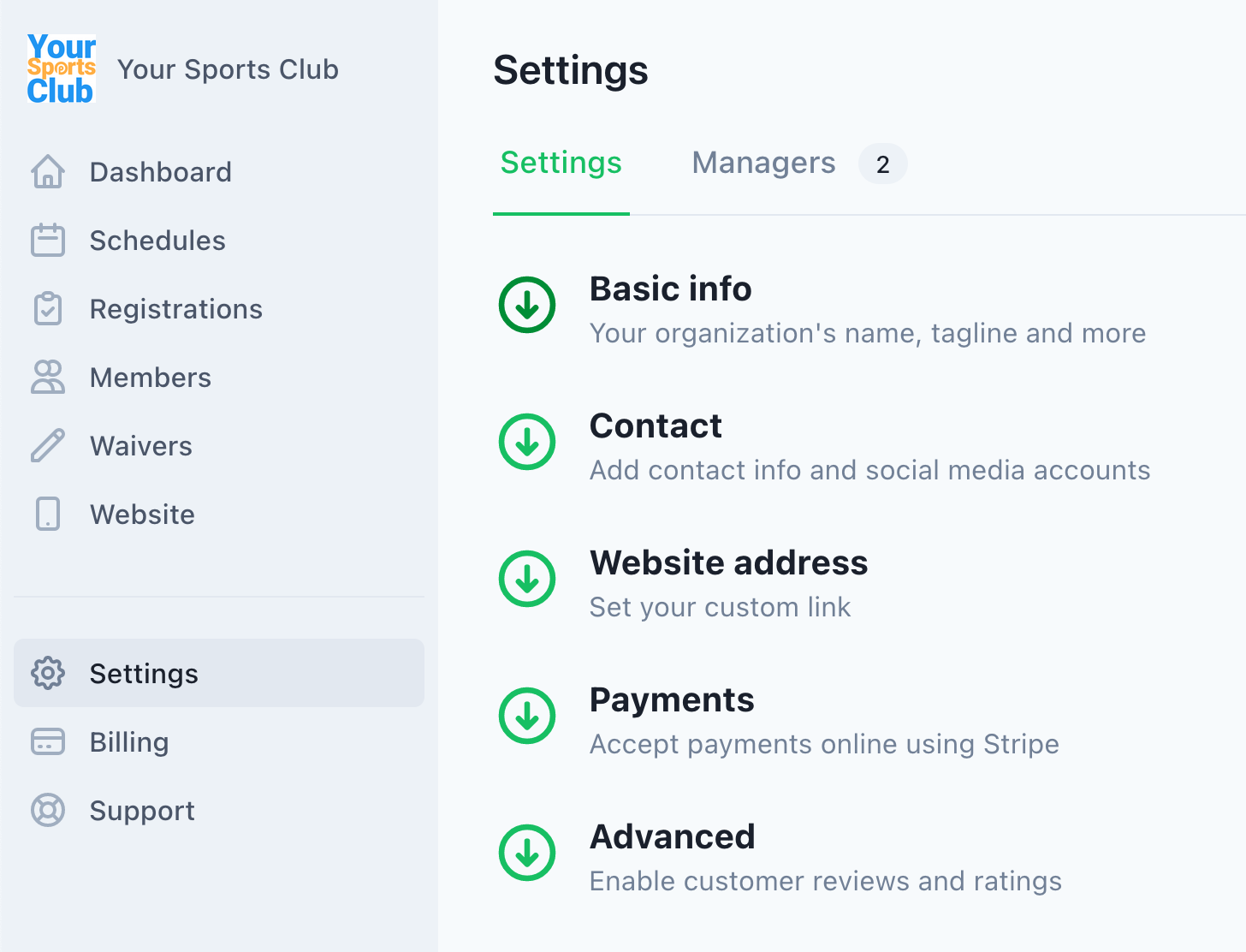 organization settings