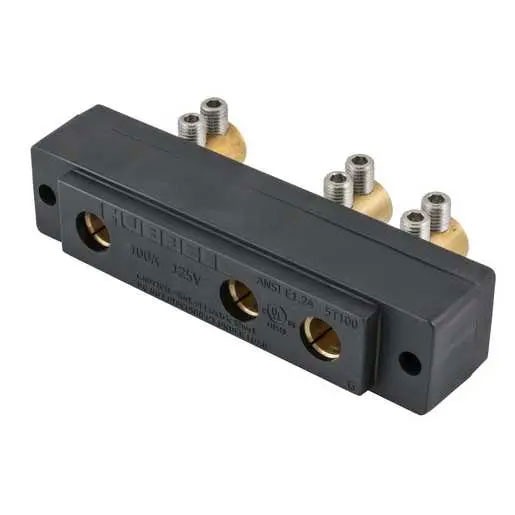 100A 125V Female Stage Pin Panel Mount, Black