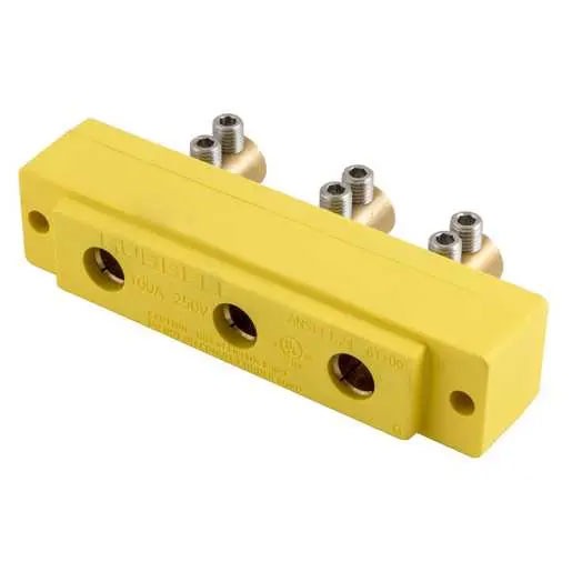 100A 250V Female Panel Mount Stage Pin, Yellow