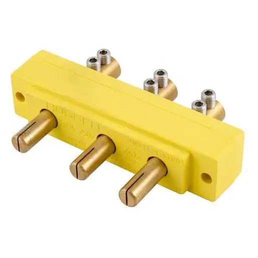 100A 250V Male Panel Mount Stage Pin, Yellow