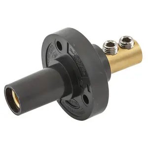 Panel Mount Mini 150A Double Set Screw Female, Black