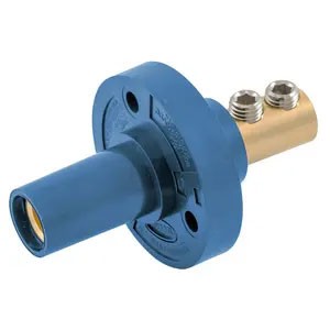Panel Mount Mini 150A Double Set Screw Female, Blue