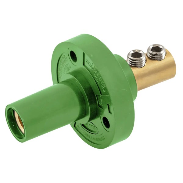 Panel Mount Mini 150A Double Set Screw Male, Green
