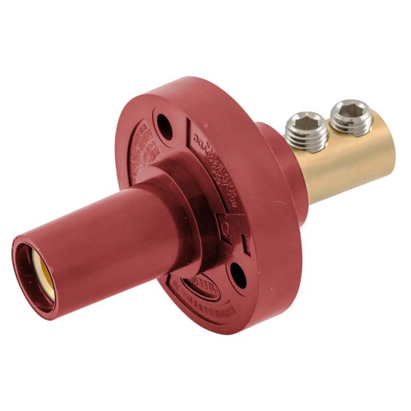 Panel Mount Mini 150A Double Set Screw Female, Red