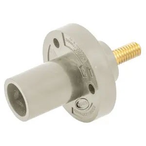 Panel Mount Mini 150A Stud Male, White
