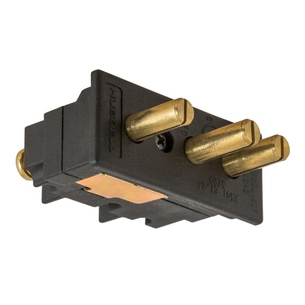 20A 125V Male Stage Pin Panel Mount, Black