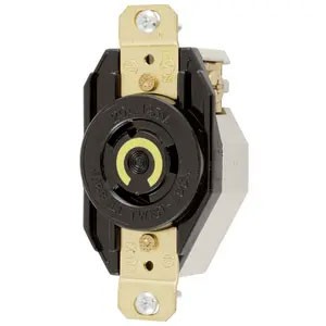 Twist-Lock® 20A 125V 2-Pole/3-Wire Female Single Receptacle, Black