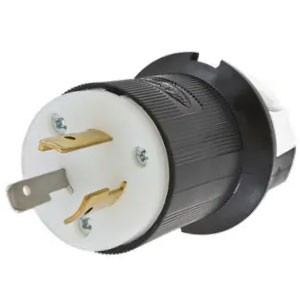 Twist-Lock® 20A 125V 2-Pole/3-Wire Male Plug, Black and White